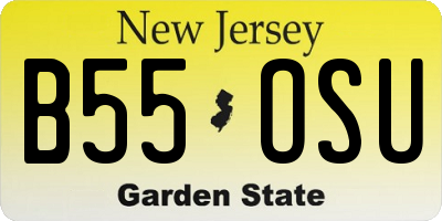 NJ license plate B55OSU