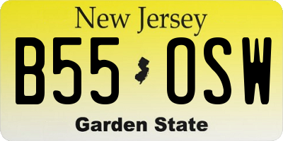 NJ license plate B55OSW