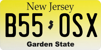 NJ license plate B55OSX