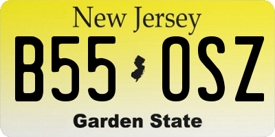 NJ license plate B55OSZ