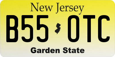 NJ license plate B55OTC