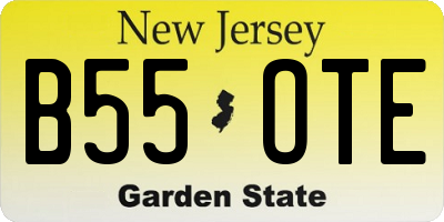 NJ license plate B55OTE