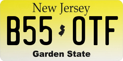 NJ license plate B55OTF
