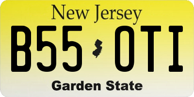 NJ license plate B55OTI