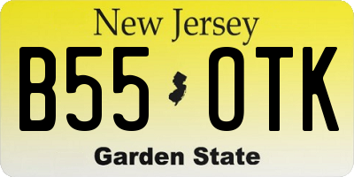 NJ license plate B55OTK