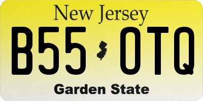 NJ license plate B55OTQ