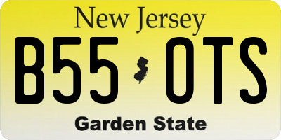 NJ license plate B55OTS