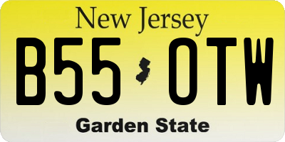 NJ license plate B55OTW