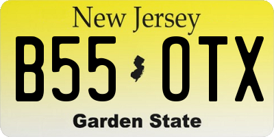 NJ license plate B55OTX