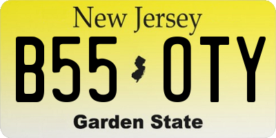 NJ license plate B55OTY