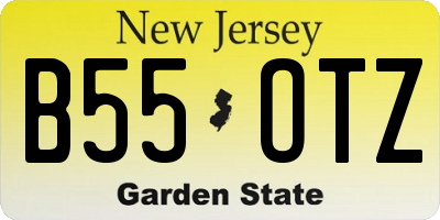 NJ license plate B55OTZ