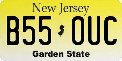NJ license plate B55OUC