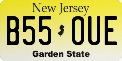 NJ license plate B55OUE