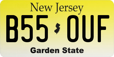 NJ license plate B55OUF