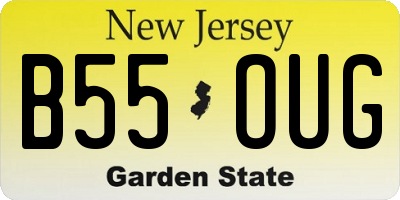 NJ license plate B55OUG