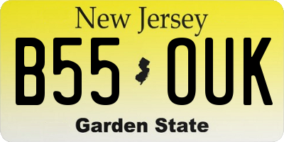 NJ license plate B55OUK