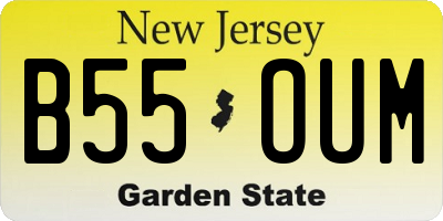 NJ license plate B55OUM
