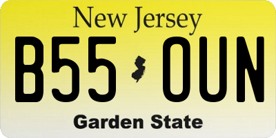 NJ license plate B55OUN