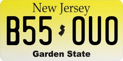 NJ license plate B55OUO