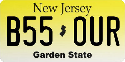 NJ license plate B55OUR