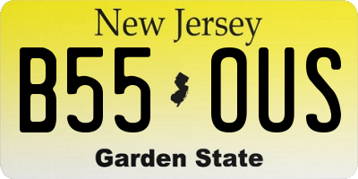 NJ license plate B55OUS