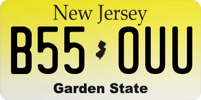 NJ license plate B55OUU