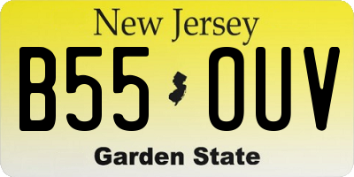 NJ license plate B55OUV