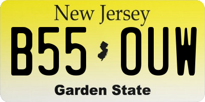 NJ license plate B55OUW