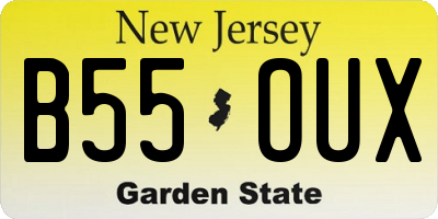 NJ license plate B55OUX