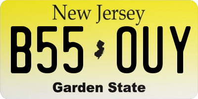 NJ license plate B55OUY