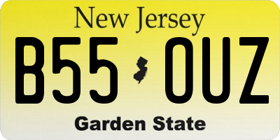 NJ license plate B55OUZ