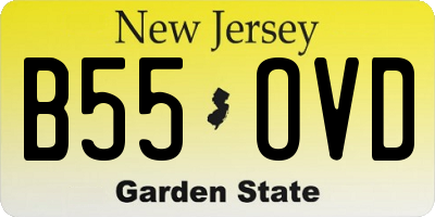 NJ license plate B55OVD