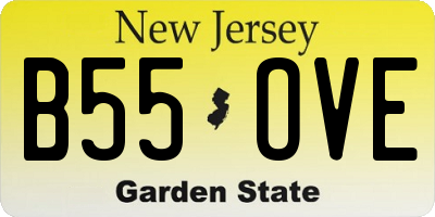 NJ license plate B55OVE