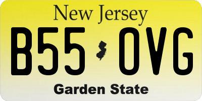 NJ license plate B55OVG