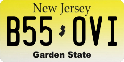 NJ license plate B55OVI