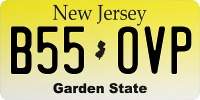 NJ license plate B55OVP