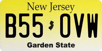 NJ license plate B55OVW