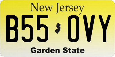 NJ license plate B55OVY