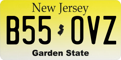 NJ license plate B55OVZ