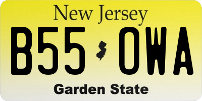 NJ license plate B55OWA