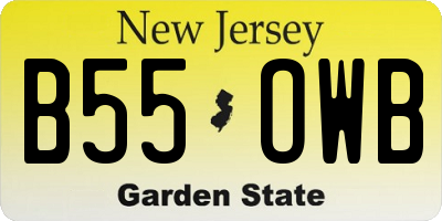 NJ license plate B55OWB