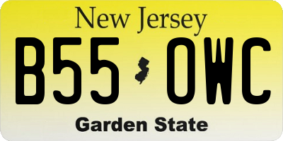 NJ license plate B55OWC