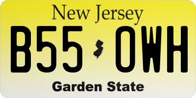 NJ license plate B55OWH