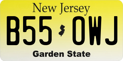NJ license plate B55OWJ