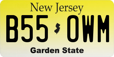 NJ license plate B55OWM