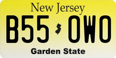 NJ license plate B55OWO