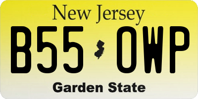 NJ license plate B55OWP