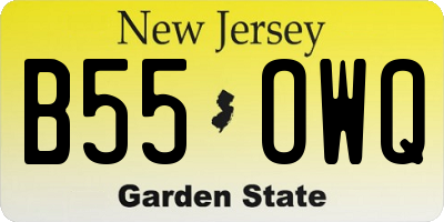 NJ license plate B55OWQ