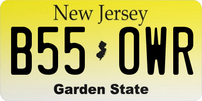 NJ license plate B55OWR