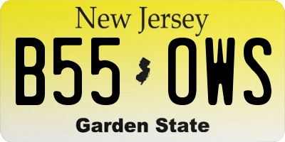 NJ license plate B55OWS